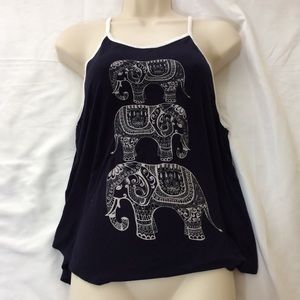 Papaya Elephant Print Tank Top